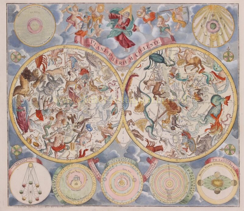 Hemelkaart sterrenbeelden – Matthaeus Seutter, ca. 1750