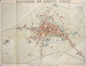 19e-eeuwse plattegrond van Utrecht