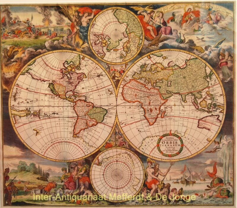 Wereldkaart – Romein de Hooghe, David Funcke, c. 1700