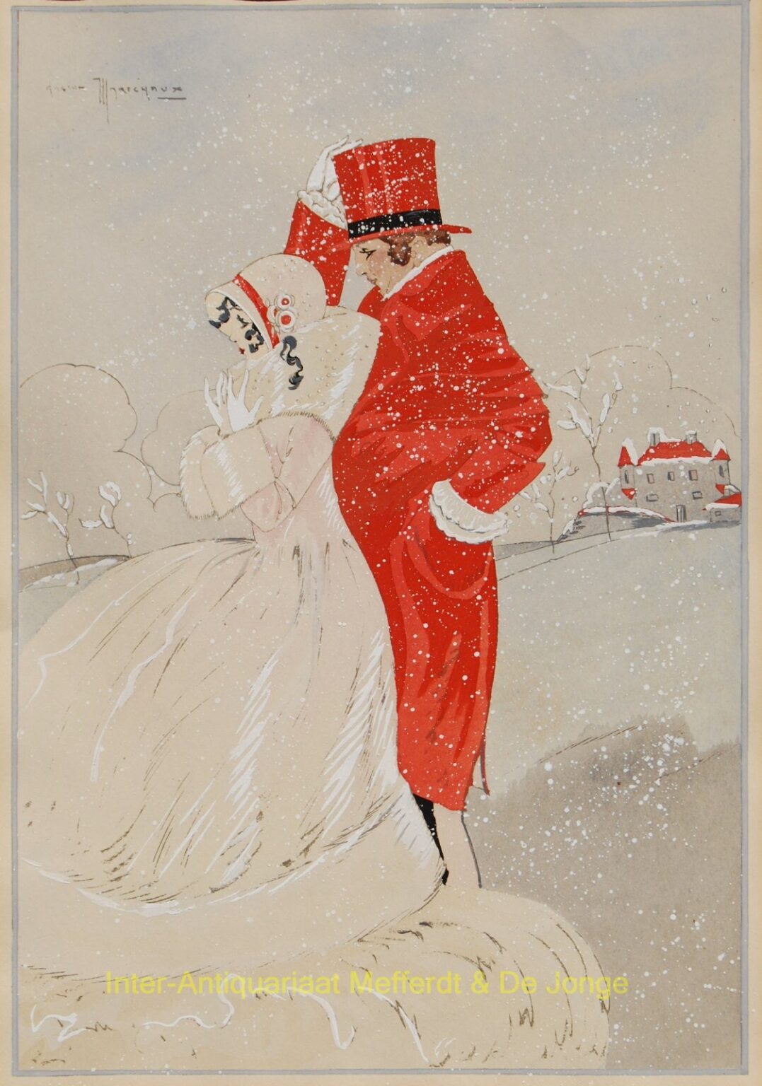 Het sneeuwt - Gaston Maréchaux, ca. 1920 - Afbeelding 2
