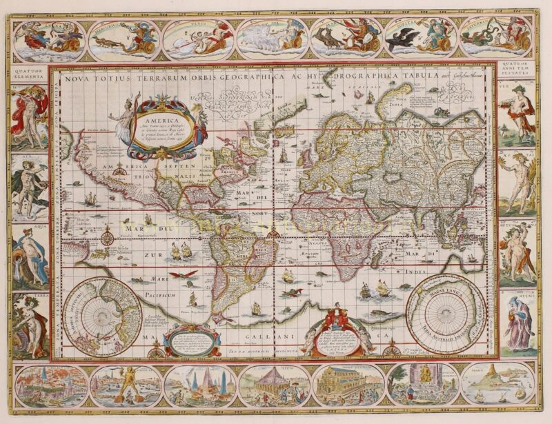 Wereldkaart – Willem Bleau, 1606