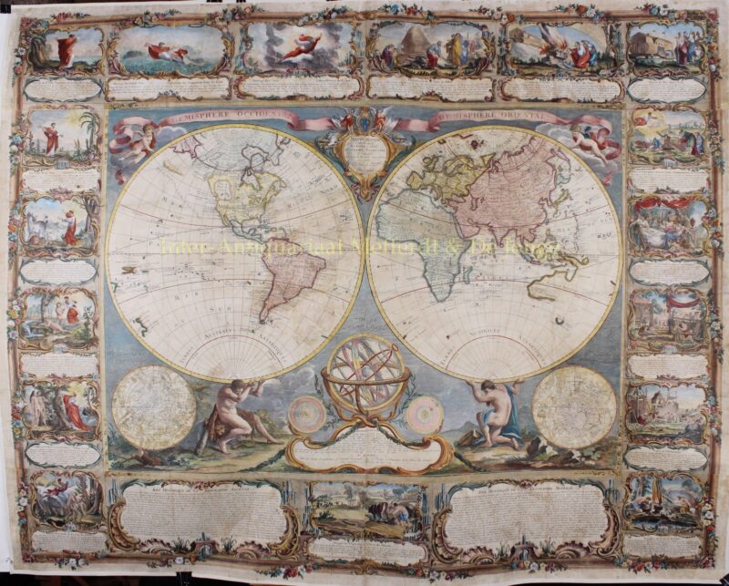 Wereldkaart – Gobert-Denis Chambon, Jean Janvier, S.G. Longschamps, 1754
