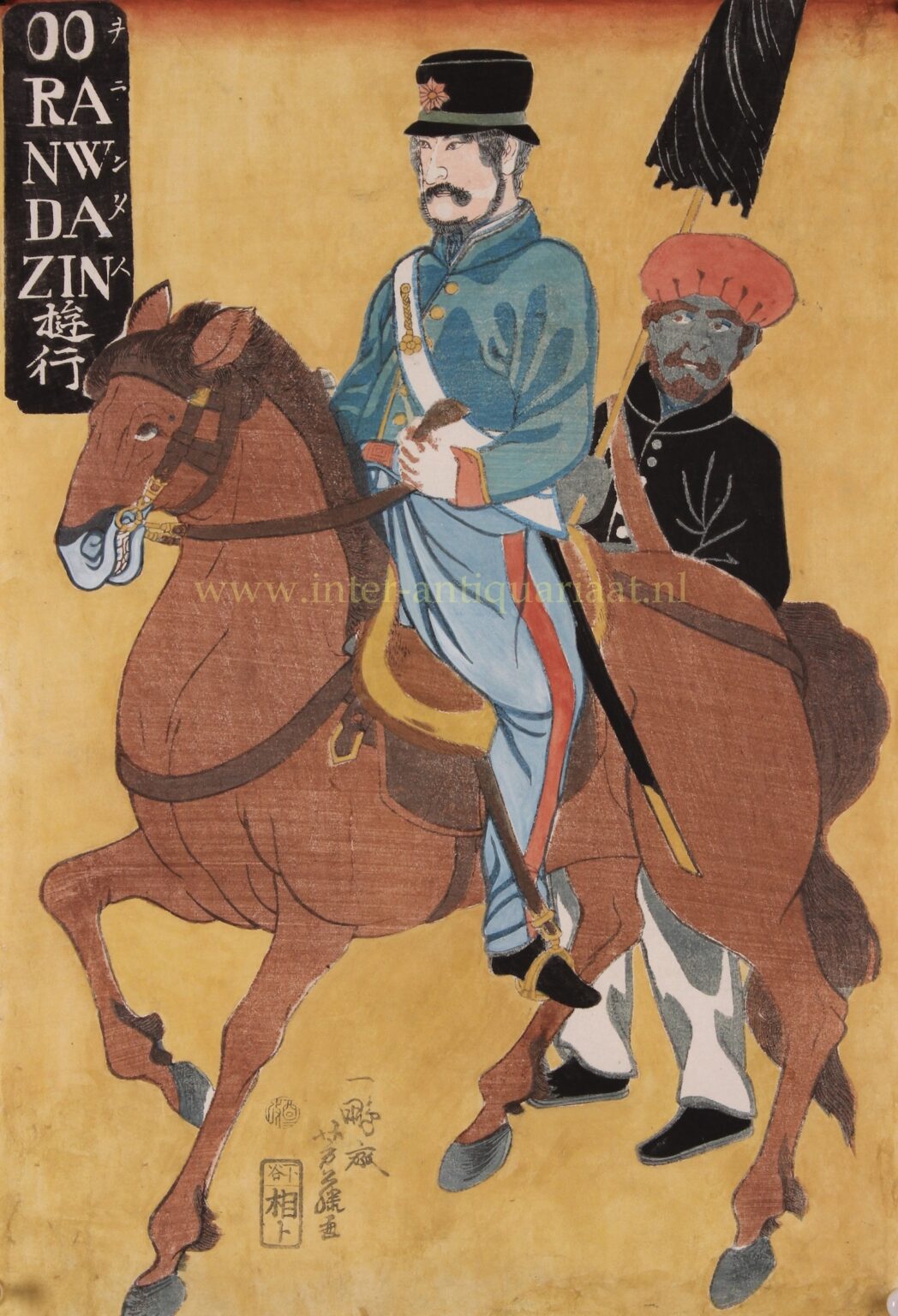 Hollander te paard in Japan - Yokohama-e,1861