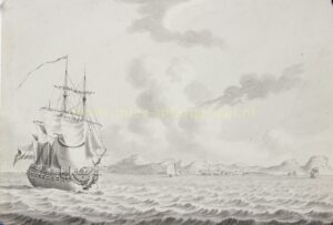 Alternative view of Zeegevecht voor Curaçao - P.M. de la Cave, 1782