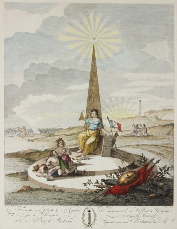 Bataafse Revolutie, zegepraal van Vrijheid en Gelijkheid - Govert Kitsen naar W.H. van Bork, ca. 1795