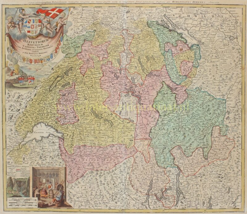 Zwitserland - Johann Baptiste Homann, ca. 1730