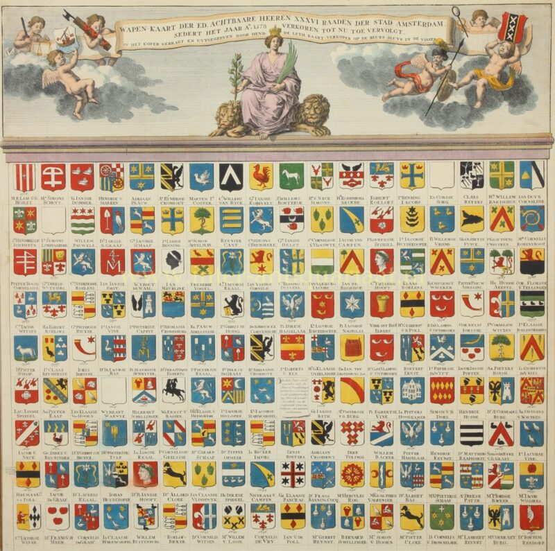 Familiewapens bestuurders van Amsterdam 1578-1650 - Hendrik de Leth, ca. 1730