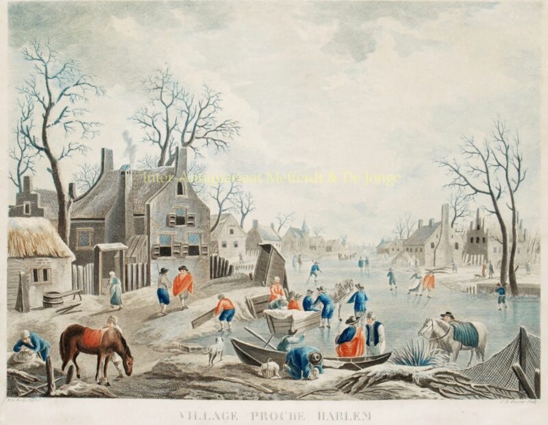 Haarlem, wintertafereel – Jean Charles Levasseur naar Jan Frans van Bredael, ca. 1770