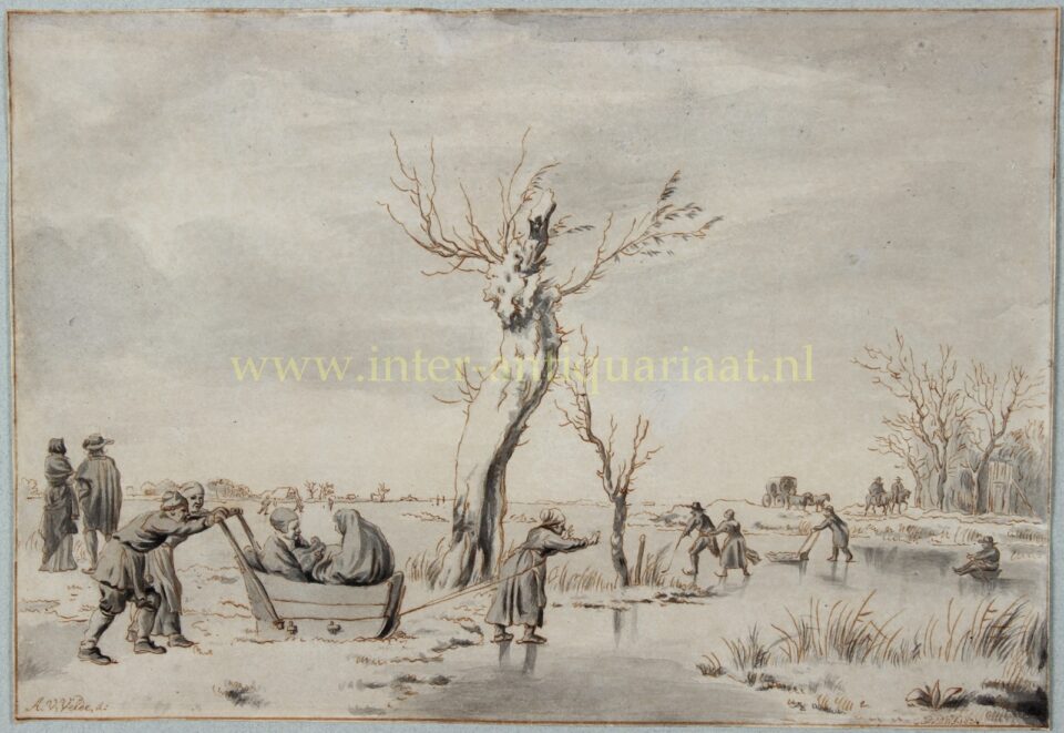 Winterlandschap - CVDW naar Adriaen van de Velde, 1804