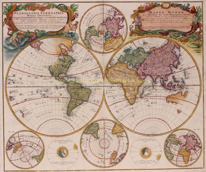 Wereld kaart – Erven Homann, 1746