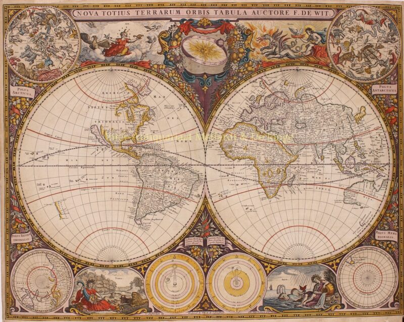 Wereldkaart – Frederick de Wit, 1660